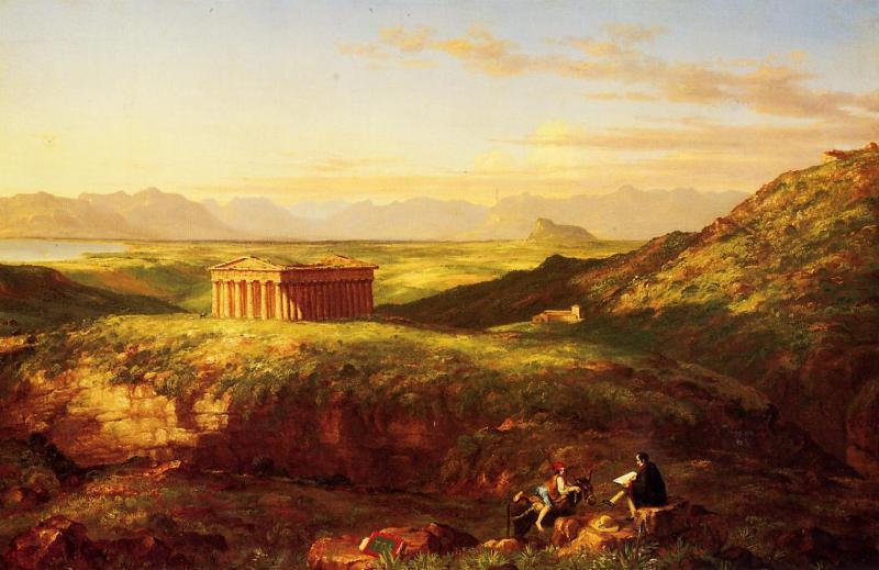 Thomas Cole Temple of Segesta with the Artist  Sketching Germany oil painting art